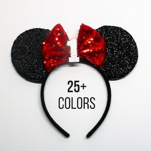 Glitter Mouse Ears: Birthday Party Hat, Custom Age