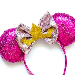 Princess Aurora Inspired Sleeping Beauty Sequin Mouse Ears