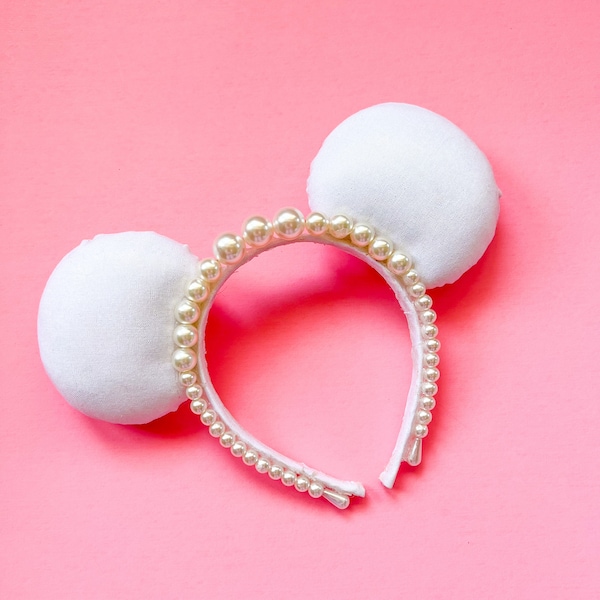 Pearl Mouse Ears with pearl Headband