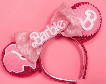 Hot Pink Doll Mickey Mouse Ears with Customizable name