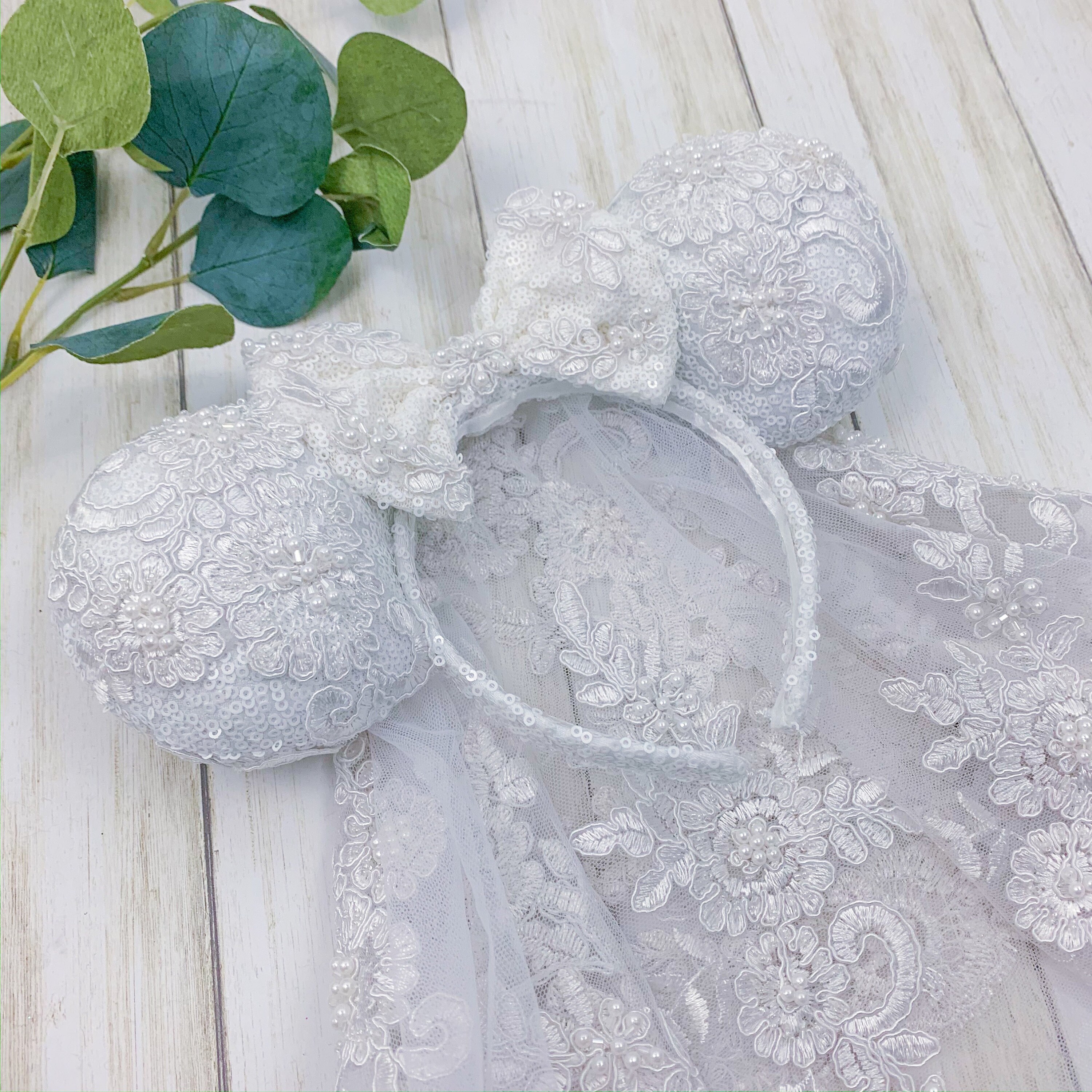 Bridal White Floral Minnie Ears PHOTOS: Find True Love with New Bridal Minnie Ear Headbands  main image 2