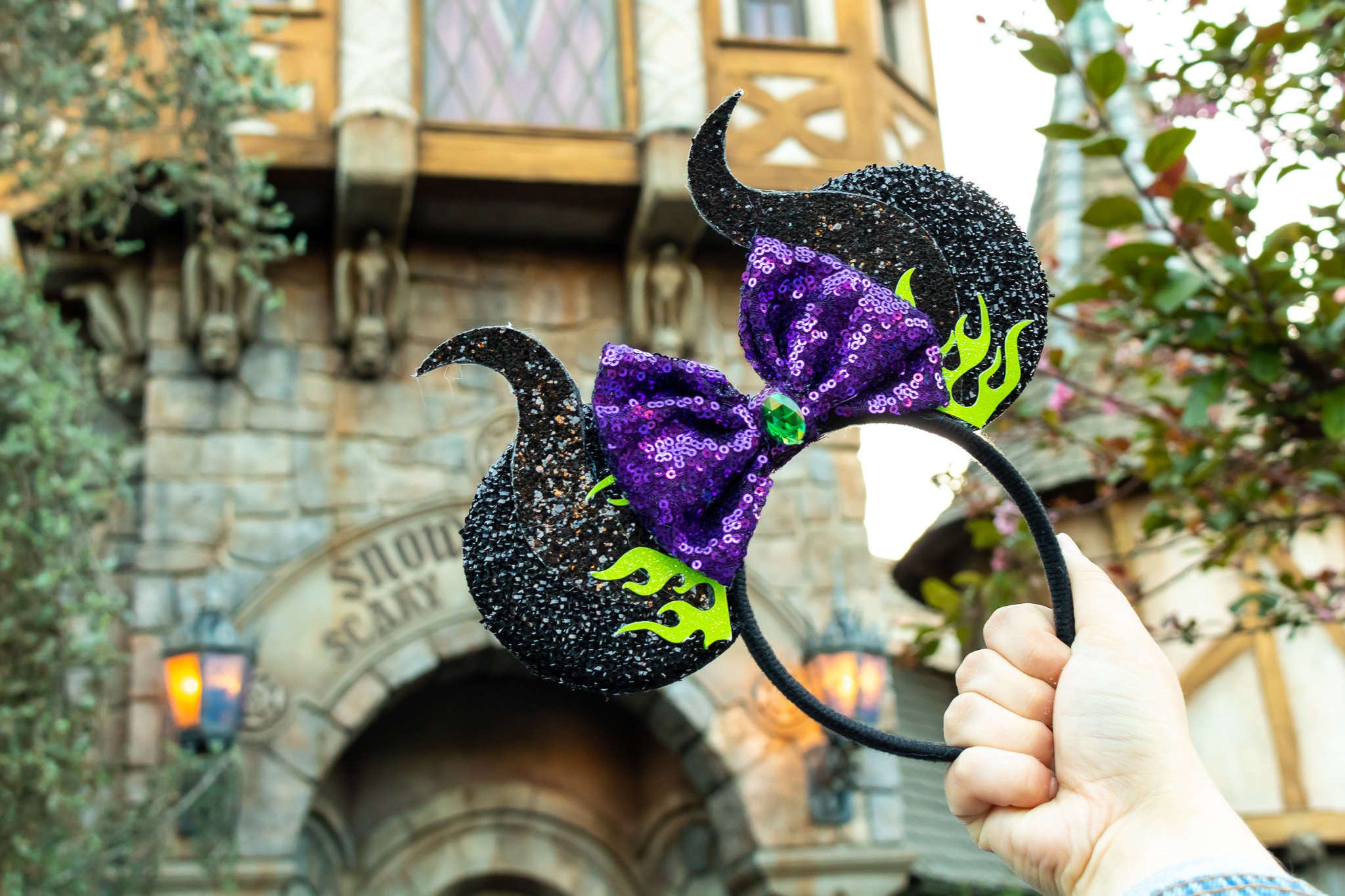 Maleficent Inspired Villain Halloween Mouse Ears (flat Not 