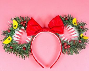 Christmas Tree Wreath Nightmare Before Christmas Disney Inspired Mouse ears