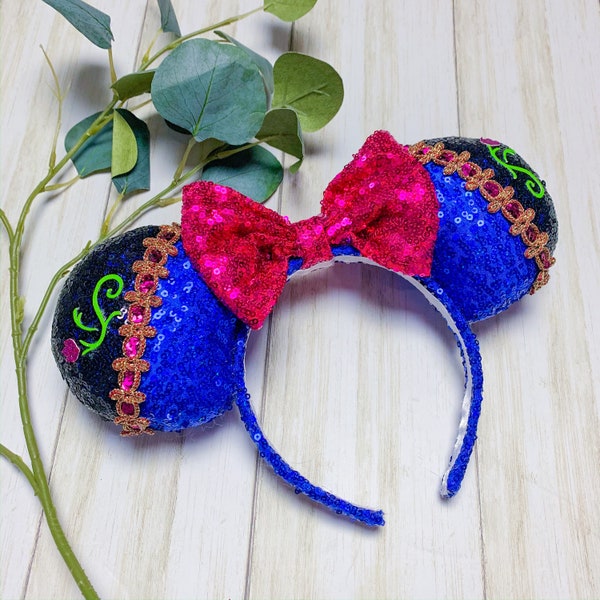 Princess Anna Character inspired Frozen Sequin Mouse Ears