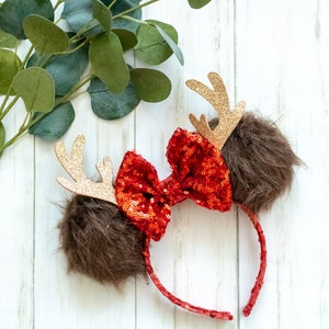 reindeer mouse ears, christmas mouse ears, disney ears, mickey mouse ears, minnie mouse ears, holiday mouse ears, frozen mouse ears