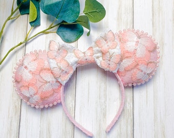 Spring Pink Butterfly Flower and Garden Mouse ears