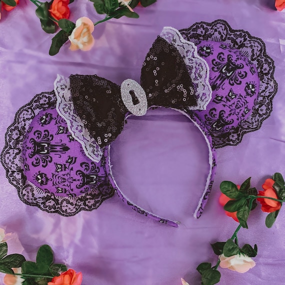 Haunted Mansion Mouse Ears: Sequin Bow, Halloween Headband  display picture 3