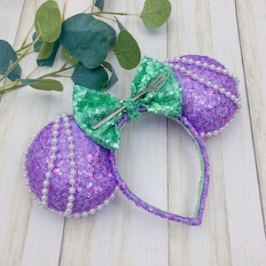 Mermaid Mouse ears with Pearl Detailing