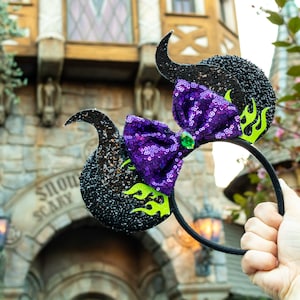 Maleficent inspiriert Bösewicht Halloween Maus Ohren (flach nicht gestopft)