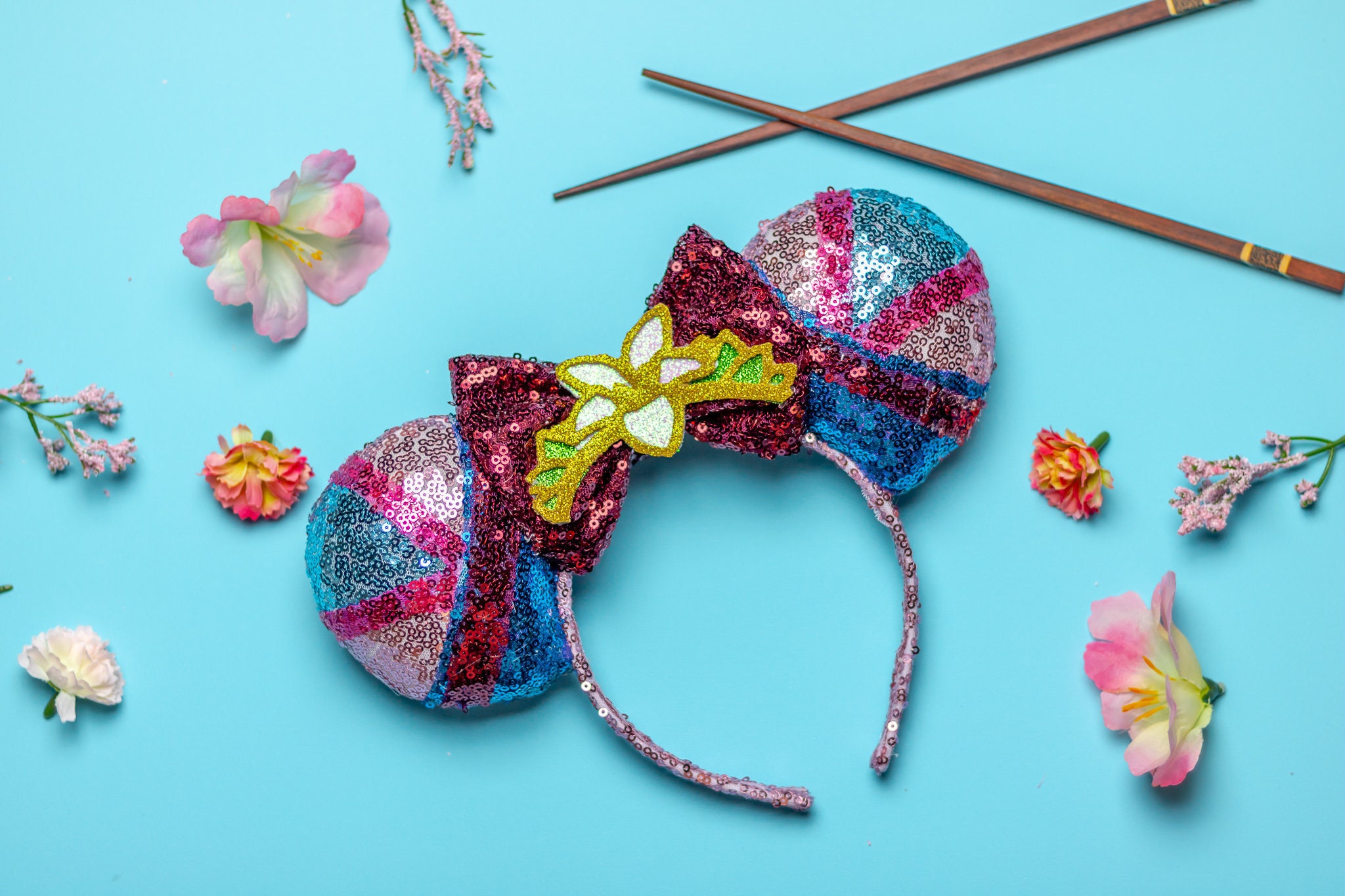 Mulan Inspired Sequin Mouse Ears - Warrior Princess Costume  display picture 3