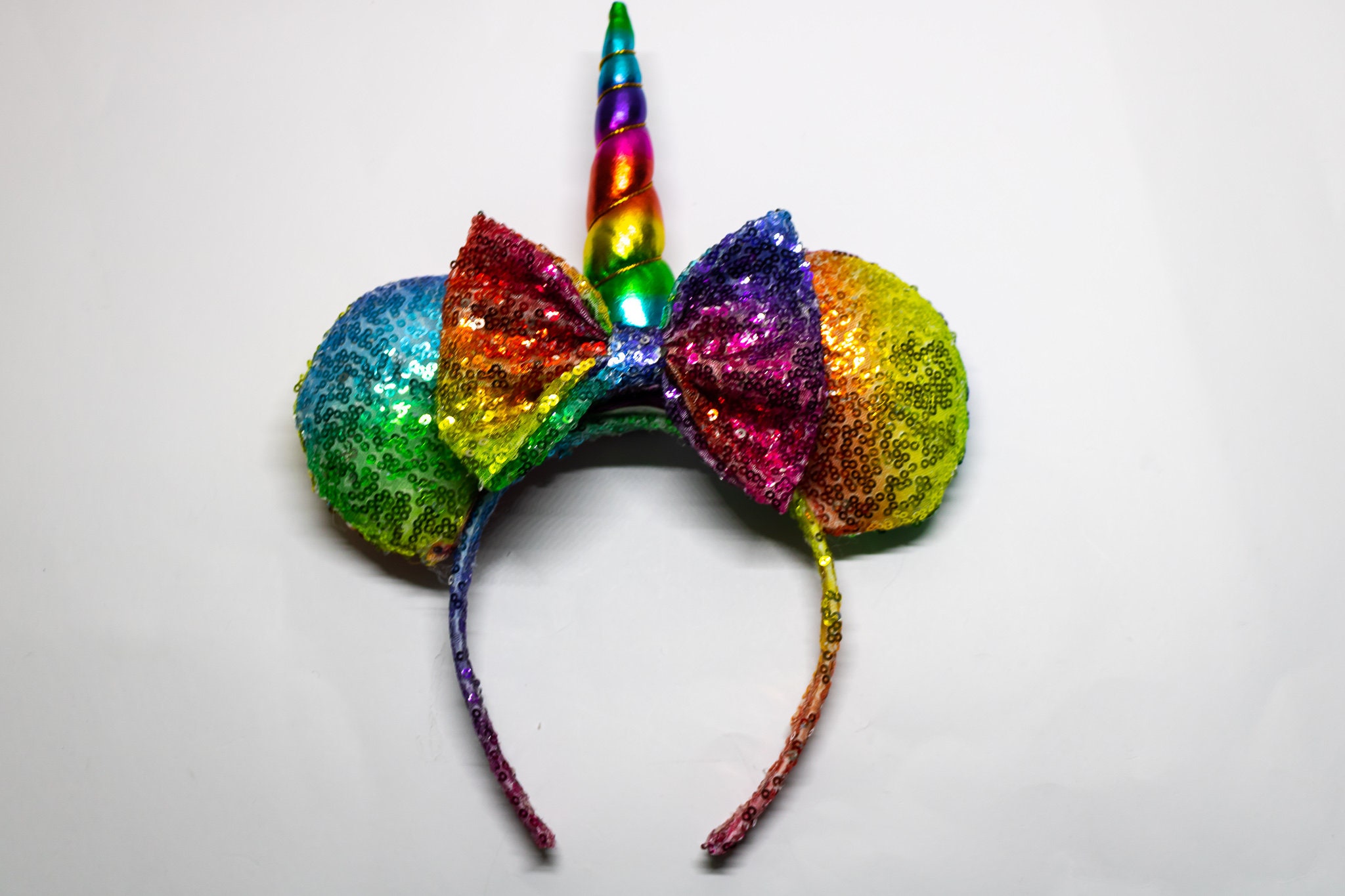 Rainbow Sequin Unicorn Mouse Ears Headband - Etsy
