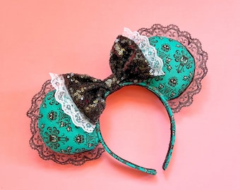 Handmade Disney Inspired Haunted Mansion Sequin Mouse Ear Headband - NWOT Haunted Mansion Inspired Mouse Ears Mickey Ears Headband  main image 2