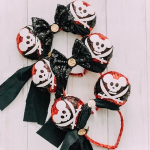 pirate mouse ears, boy mouse ears, mens mouse ears, disney ears, pirate ears, mickey pirate ears, sequin mouse ears, mouse ears