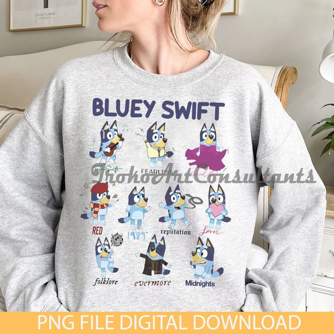 Swiftie Taylor the Bluey Tour PNG Bluey Era Tour PNG Bluey Etsy