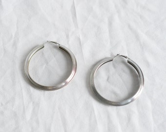 Large Silver Hoop Earrings