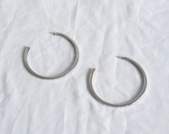 Large Silver Hoop Earrings