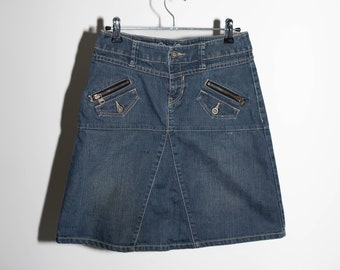 Y2K Blue Denim Skirt, Vintage Jean Skirt Size S/36/4