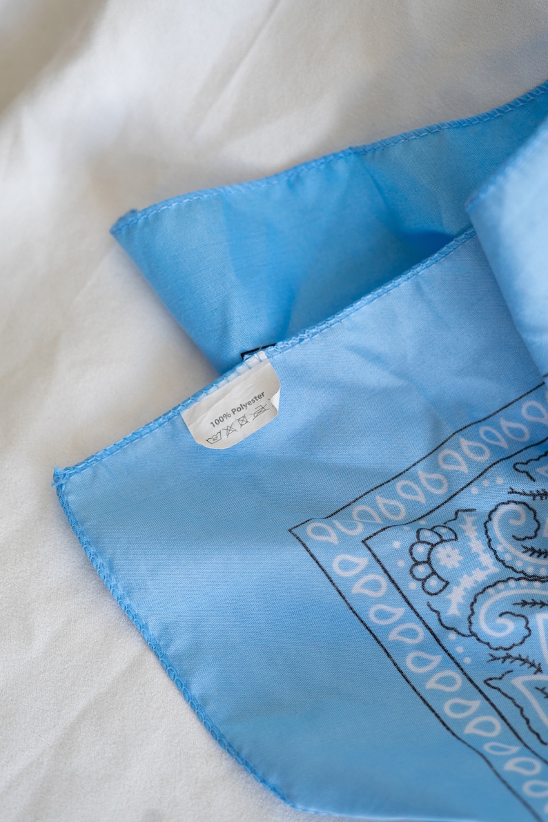 Vintage Light Blue Bandana, Western Square Scarf - Etsy