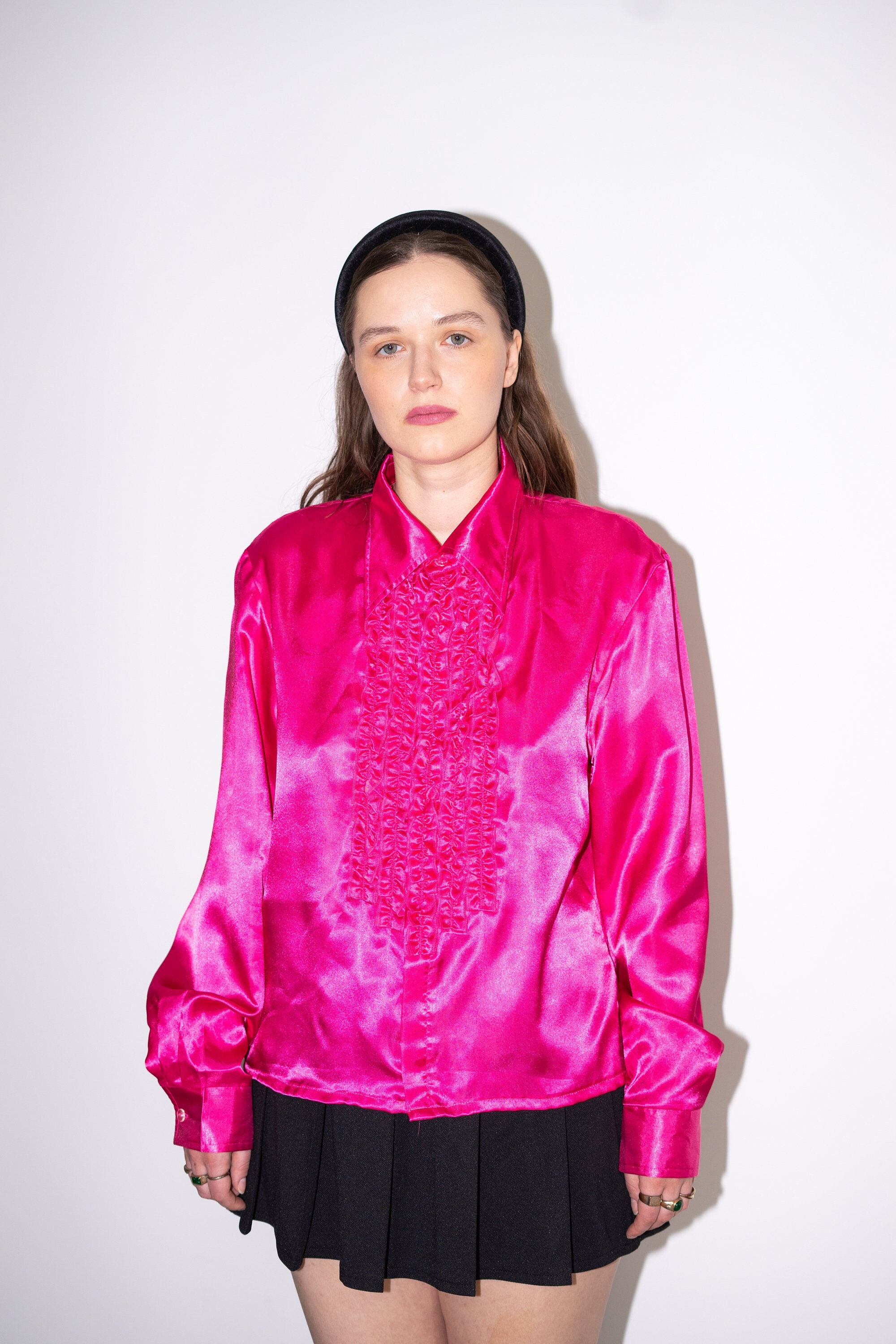 LIMITED COLLECTION Plus Size Hot Pink Satin Shirt