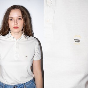 Vintage Diesel Polo Shirt, White Collared T-Shirt