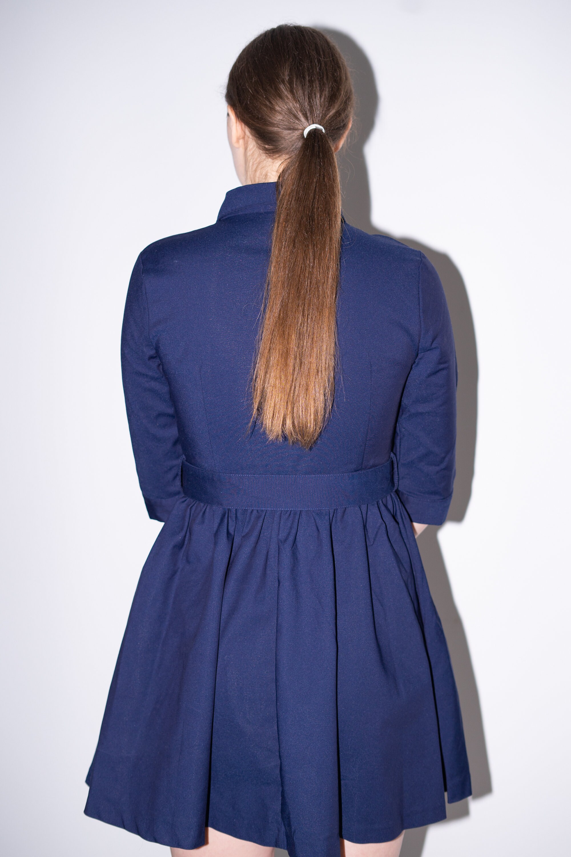 burberry shirt dress blue Burberry Blue Cotton Belted Short Shirt Dress S Burberry