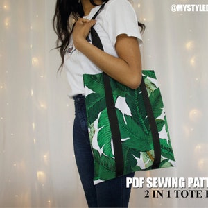 Tote Bag Pattern | Lined Tote Bag Sewing Pattern With Pocket | Grocery ...