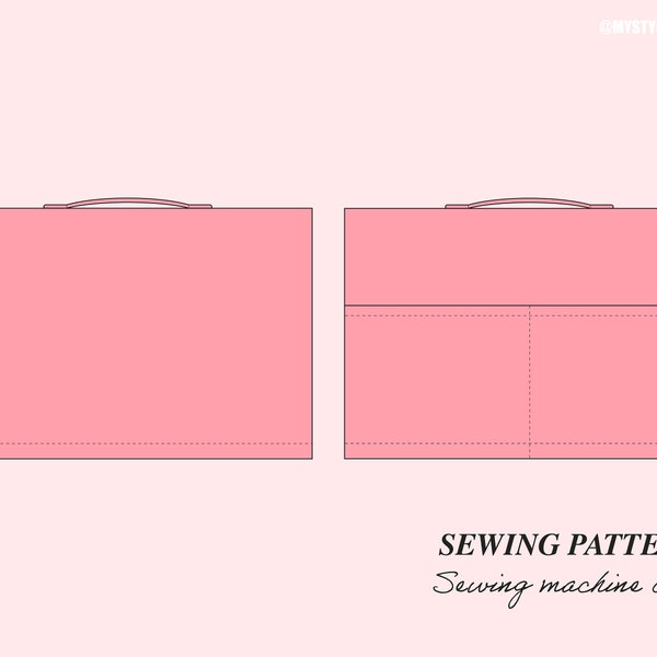 Patrón de cubierta de máquina de coser / Patrón de costura PDF / Cubierta antipolvo con bolsillo de almacenamiento / Singer Brother Janome Toyota Juki