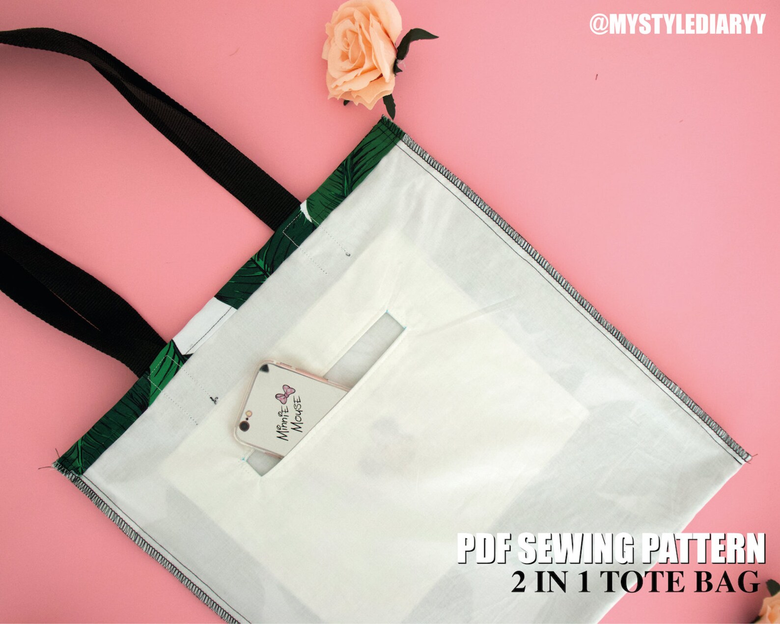 Tote Bag Pattern Lined Tote Bag Sewing Pattern With Pocket - Etsy