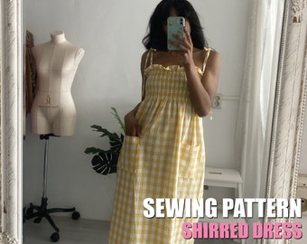 [ KIRSH ]★KIRSH SHIRRING DRESS Shirred Dress (kids Sizes) PDF Sewing Pattern | A4/letter A0