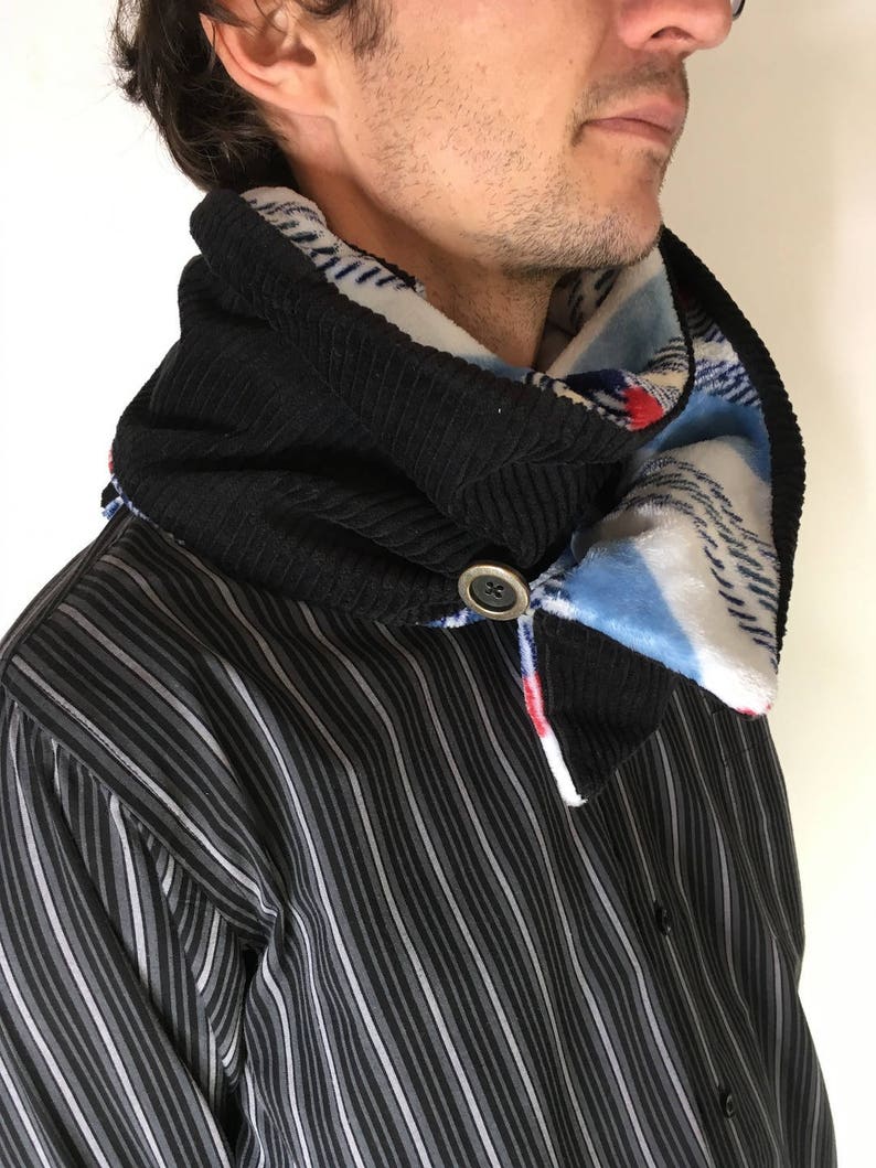 Scarf snood for men with button closure style Etsy