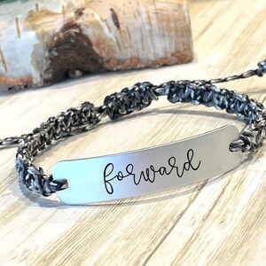 Engraved Word Bracelet: Aluminum Affirmation Jewelry, Encouragement Gift