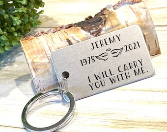 RIP Keychain, Sympathy Gift, Memorial Keychain, Memorial Gift, Loss of Loved One, Laser Engraved Keychain, Personalized Keychain, RIP Gift