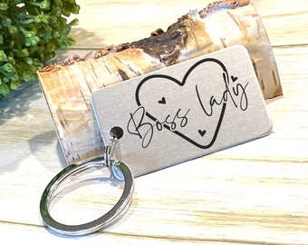 Boss Lady Keychain, Motivational Keychain, Just Because Gift, Thinking of you Gift, Laser Engraved Keychain, Lightweight Keychain