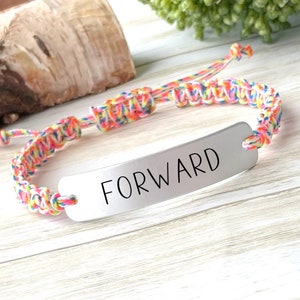 Engraved Word Bracelet: Aluminum Positive Affirmation Jewelry