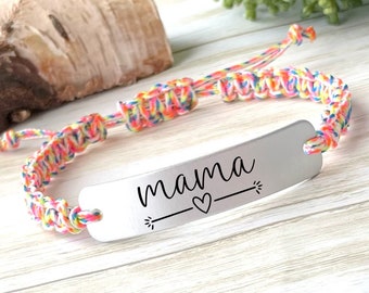 Name Bracelet, Mama Bracelet, Personalized Jewelry, Adjustable Bracelet, Gift for a Friend, Encouragement Gift, Support Gift, Mother's Day