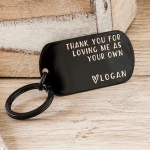 Personalized Bonus Dad Keychain: Engraved Aluminum or Stainless Steel Stepdad Gift