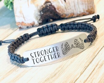 Stronger Together, Pinky Promise, Best Friend Gift, Personalized Jewelry, Adjustable Bracelet, Gift for a Friend, Encouragement Gift