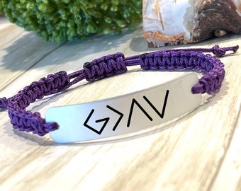 God is Greater than the Highs and Lows, Christian Bracelet, B Adjustable bracelet, Laser Engraved Jewelry, Encouragement Gift, Support Gift