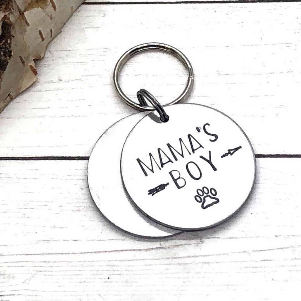 Dog Tag for Dogs Mama's Boy Dog Collar Charm Dog ID Etsy