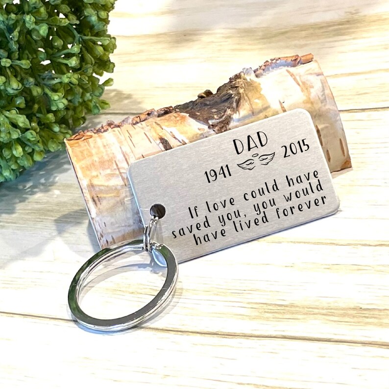 Memorial Keychain: Laser Engraved Anodized Aluminum Sympathy Gift - Etsy