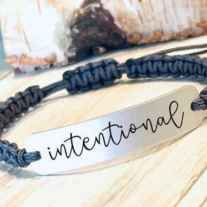 Word Bracelet, Affirmation Jewelry,Intentional Bracelet, Inspirational Jewelry, Adjustable Cord Bracelet, Motivational Jewelry, Support Gift