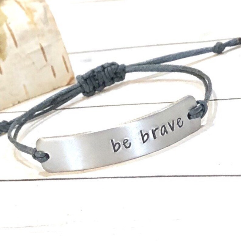 Be Brave Bracelet Inspirational Jewelry Hand Stamped | Etsy
