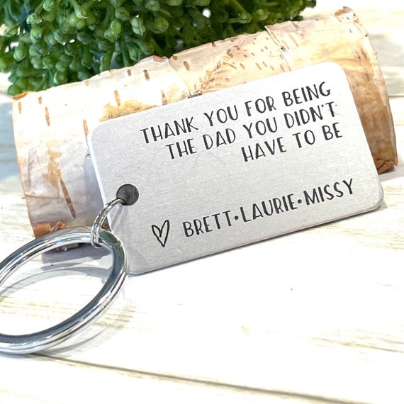 Laser Engraved Bonus Dad Keychain: Gift for Stepdad