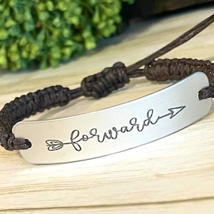 Engraved Word Bracelet: Inspirational Aluminum Affirmation Jewelry
