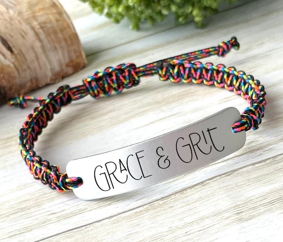 Laser engraved shop bracelet