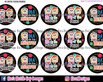 Dia De Los Muertos INSTANT DOWNLOAD 1 Inch Bottle Cap Images