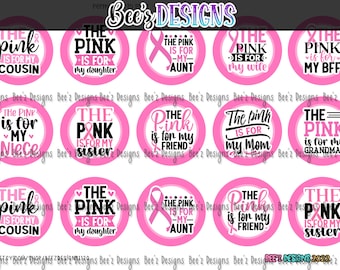 Pink Ribbon Is For INSTANT DOWNLOAD 1 Inch Bottle Cap Images