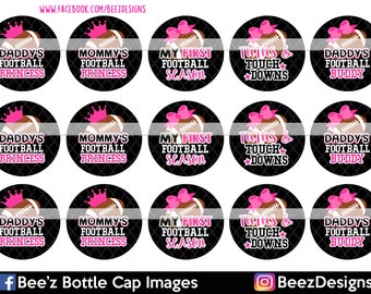 INSTANT DOWNLOAD- Tutus & Touchdowns- -1 inch Bottlecap Images- 4x6 Digital Collage Sheet