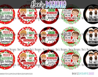 Home Christmas INSTANT DOWNLOAD 1 Inch Bottle Cap Images