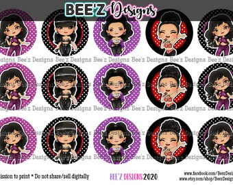 Cute singer Inspired INSTANT DOWNLOAD 1 Inch Bottle Cap Images